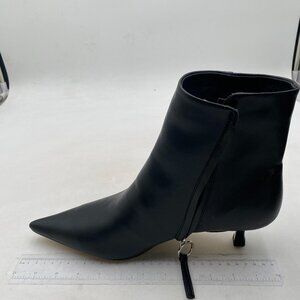 Women Dressy Kitten Low Heel Ankle Boots Pointed Toe Booties Black Shoes